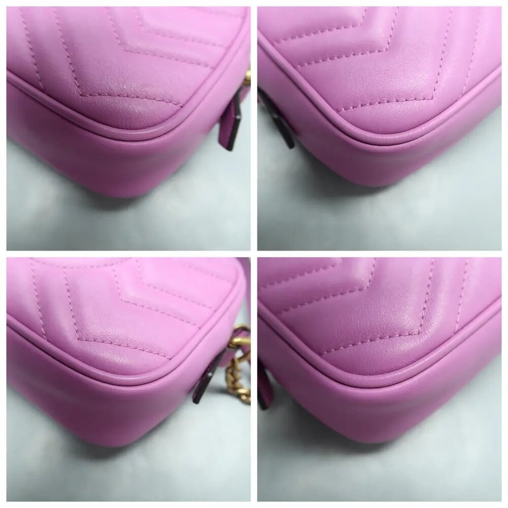 GUCCI GG Marmont Purple Leather Shoulder Bag 922-021825 - Picture 6 of 12